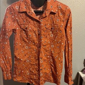 Cruel Girl Brown Floral & Moons Button Down Shirt
